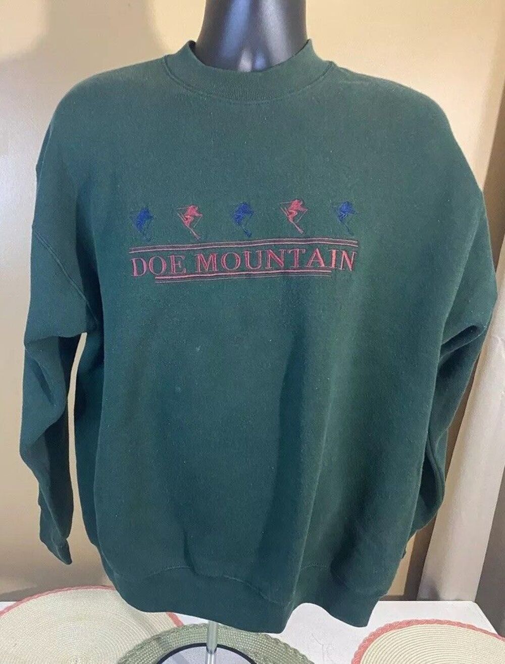 Vintage 90s Fruit Of Loom Doe Mountain Skiing USA Made Pullover Sweatshirt Sz XL